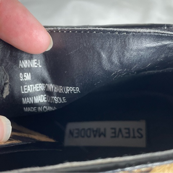 Steve Maddie Annnie 9.5 leopard wedge booties tan black - Picture 7 of 7